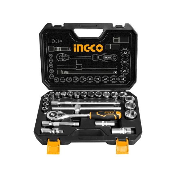 Picture of INGCO 45 PCS X 1/4 SOCKET SET SOCKET 4 -14MM