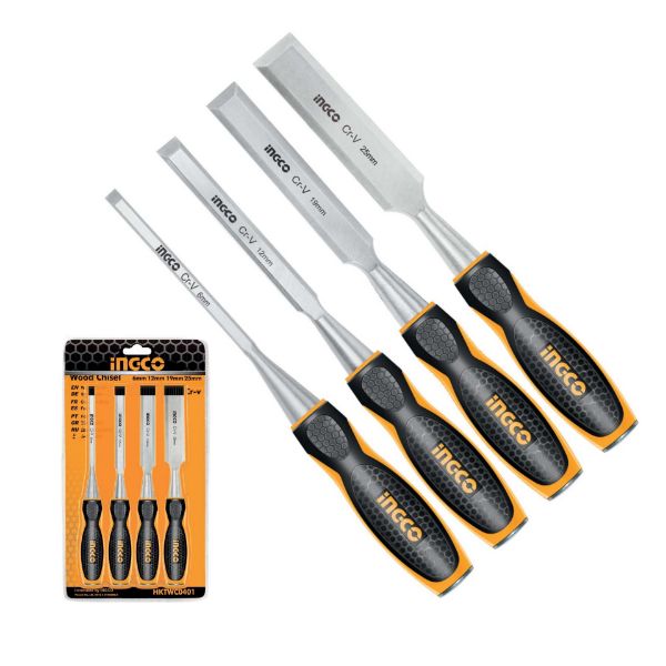 Picture of INGCO 4PCS  WOOD  CHISEL SET 6 12 19 25 CRV