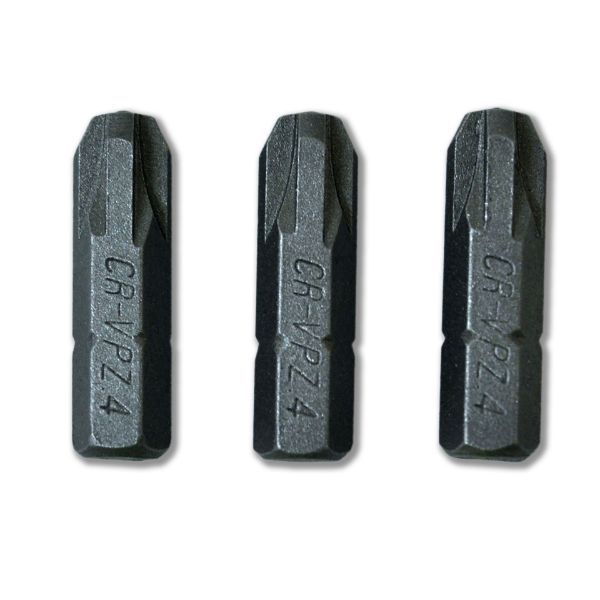 Picture of POZI NO. 4 SCREWDRIVER BITS 25MM LONG X 3PCS