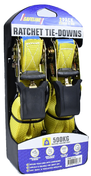Picture of 25mm X 5M  x 500kg RATCHET STRAP 2 PACK
