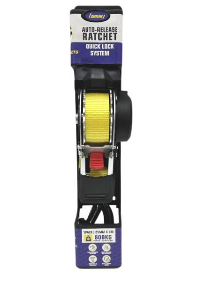 Picture of 25mm X  3M  x 800kg AUTO RATCHET STRAP